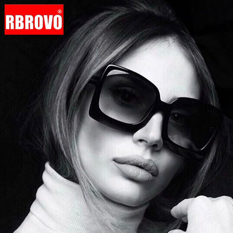 RBROVO Luxury Oversized Sunglasses Women Retro Sun Glasses Women Brand Designer Glasses For Women Mirror Oculos De Sol Feminino