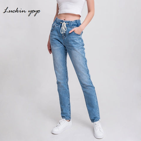 SHENGPALAE 2021 New Summer Vintage Jeans Woman Long Trousers Cowboy Female Loose Streetwear Butterfly Print Pants ZA4110
