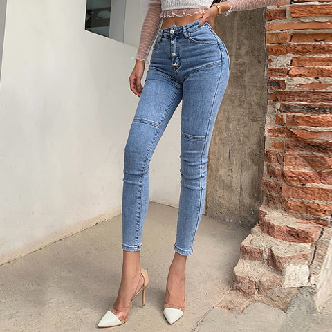 High Waist Jeans For Women Slim Stretch Denim Jean Bodycon Tassel Belt Bandage Skinny Push Up Jeans Woman