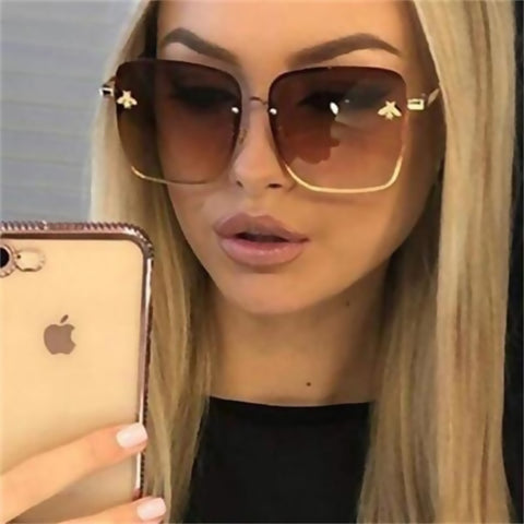 Oversized Square Sunglasses Women 2020 Luxury Brand Fashion Flat Top Red Black Clear Lens One Piece Men Gafas Shade Mirror UV400
