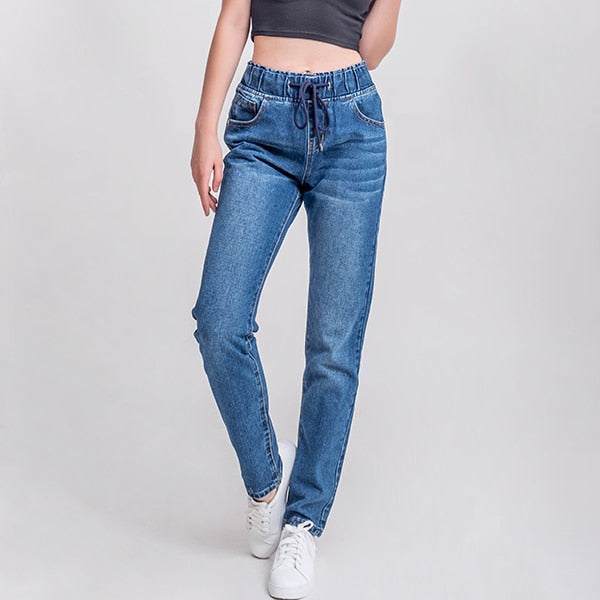 luckinyoyo jean woman mom jeans pants boyfriend jeans for women with high waist push up large size ladies jeans denim 5xl 2019