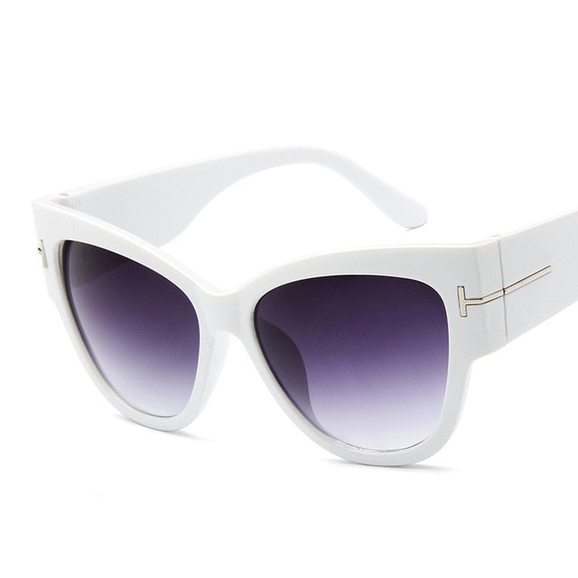 FSQCE New Fashion Brand Designer Cat Eye Women Sunglasses Female Gradient Points Sun Glasses Big Oculos feminino de sol UV400