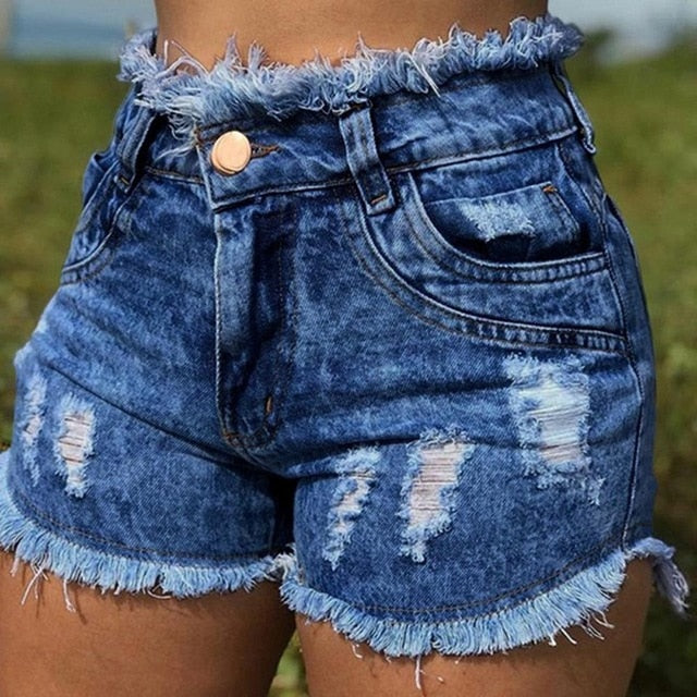 Hot sale women's summer denim shorts fashion tassel jeans shorts sexy Skinny high waist shorts plus size S-3XL new arrival