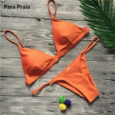 9 Colors Solid Bikini Set 2019 Sexy Push Up Swimwear Women Brazilian Swimsuit Low Waist Biquini Halter Two Pieces Bathing Suit