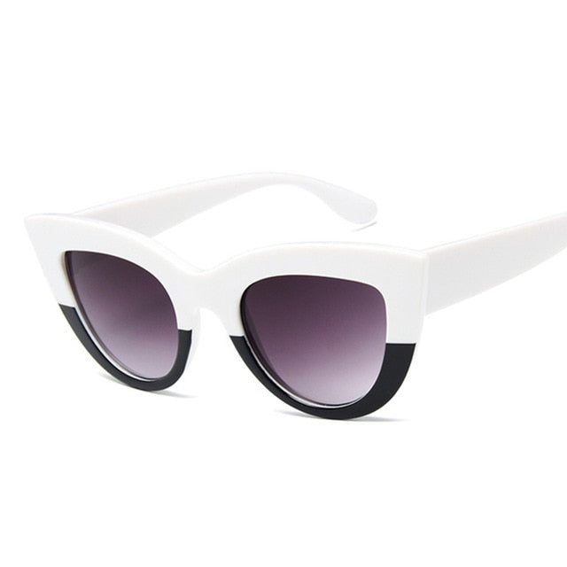 New Retro Fashion Sunglasses Women Brand Designer Vintage Cat Eye Black Sun Glasses Female Lady UV400 Oculos