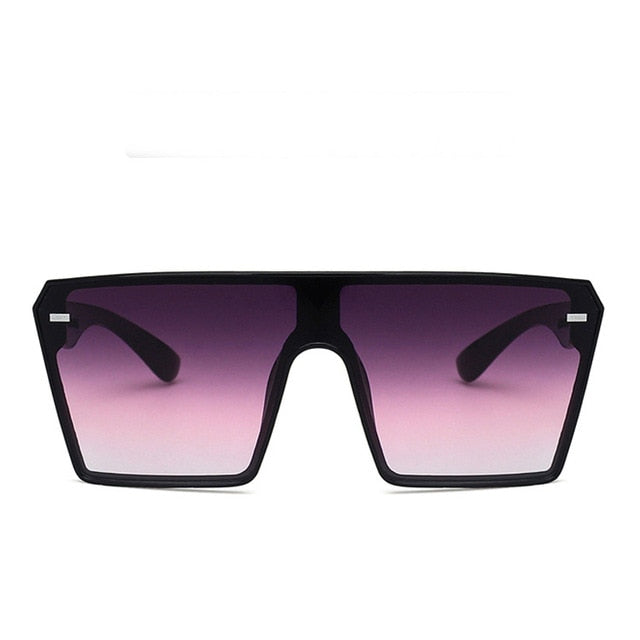 Fashion Oversized Square Sunglasses Retro Gradient Big Frame Sun Glasses For  Women One Piece Gafas Shade Mirror Clear Lens