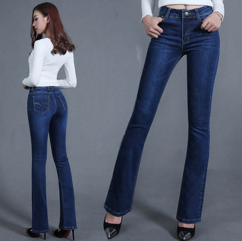 New High Waist Irregular Denim Female Flare Jeans  For Women Bell Bottom Fat Mom Jeans Wide Leg Skinny Jeans Woman Autumn Winter