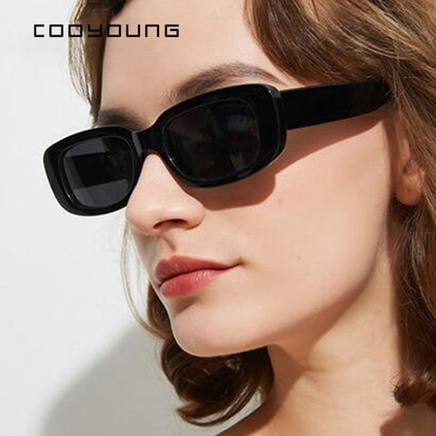 COOYOUNG Cute Sexy Retro Cat Eye Sunglasses Women Small Black White Triangle Vintage Cheap Ladies Sun Glasses Red Female UV400